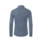 Men's Slate Steel Blue Accent Long Sleeve Button-Down Shirt