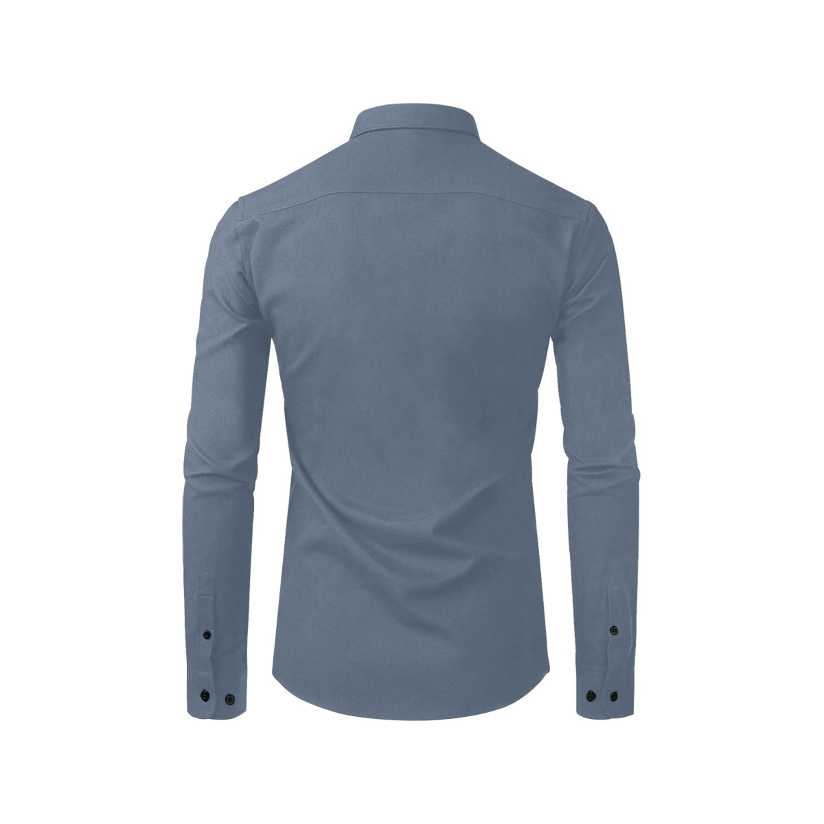 Men's Slate Steel Blue Accent Long Sleeve Button-Down Shirt