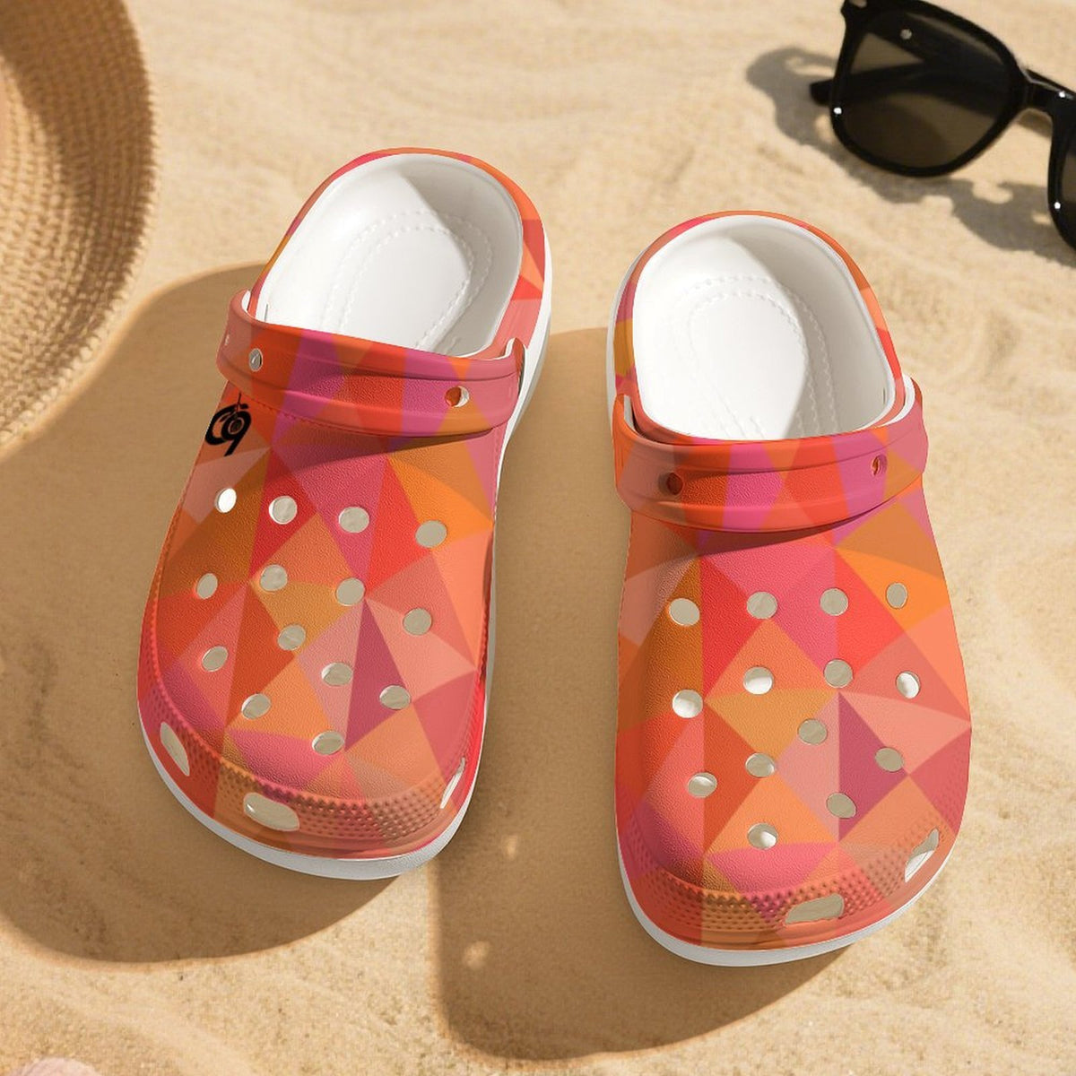 6Deep Cotton Candy Swirl High-Heeled Clogs