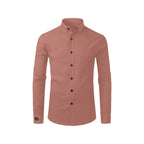 Men's Dusty Rose Accent Long Sleeve Button-Down Shirt