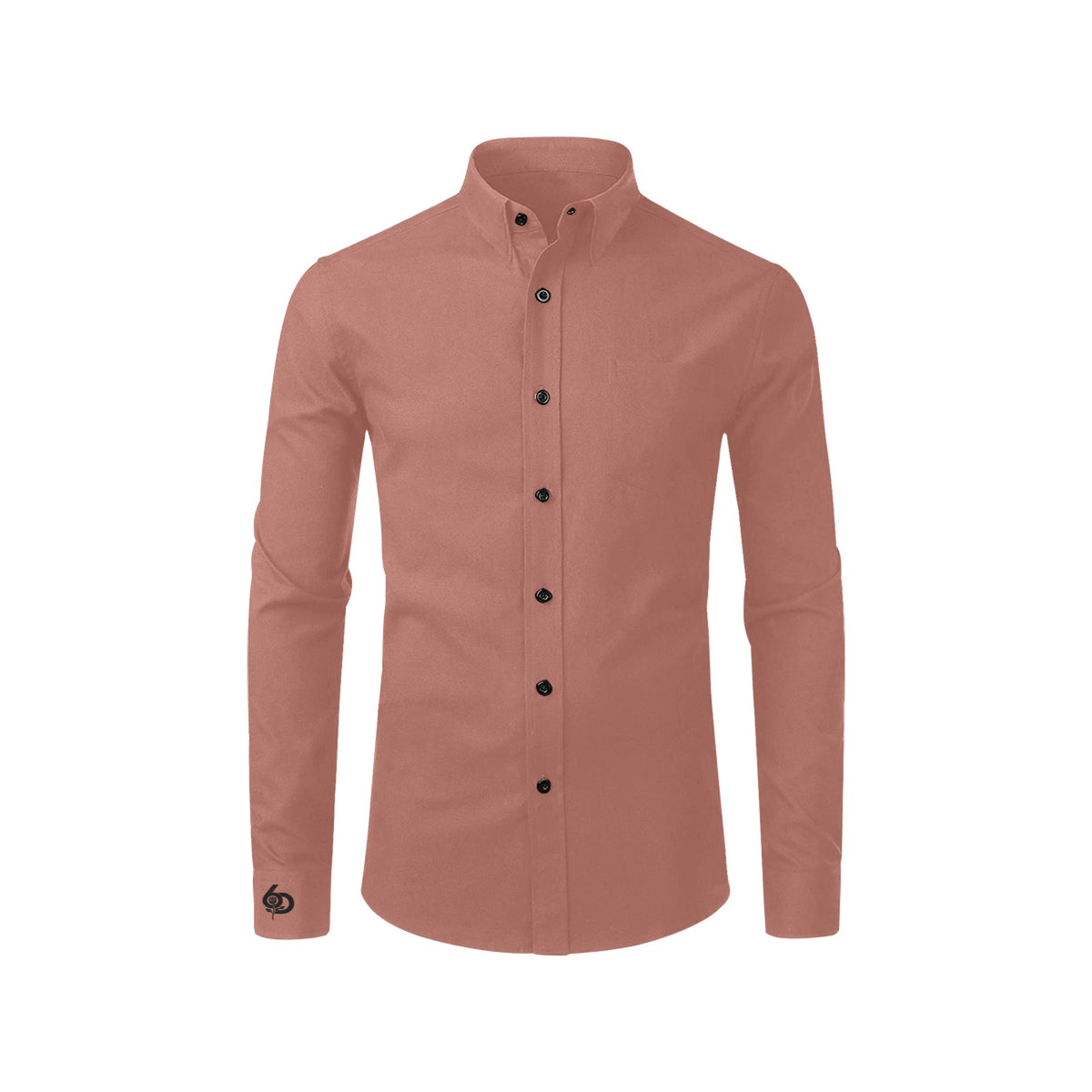 Men's Dusty Rose Accent Long Sleeve Button-Down Shirt