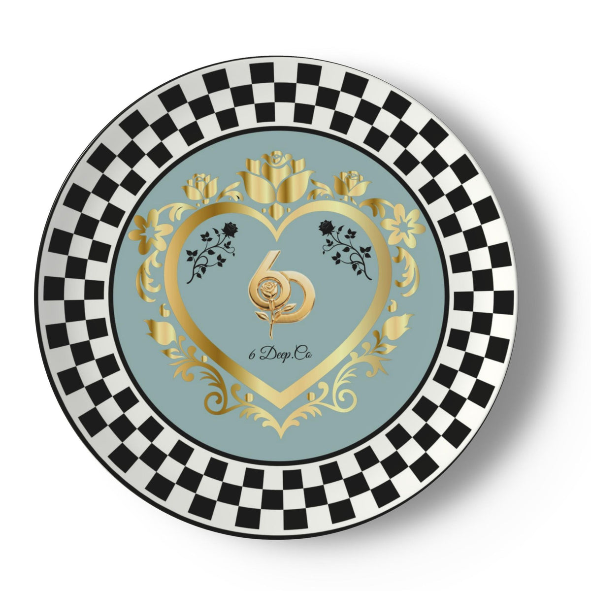6 Deep Princess Collection – Aqua Elegance Bone China Plates