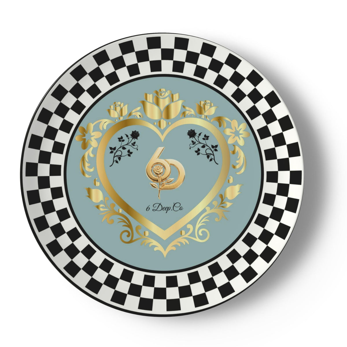 6 Deep Princess Collection – Aqua Elegance Bone China Plates