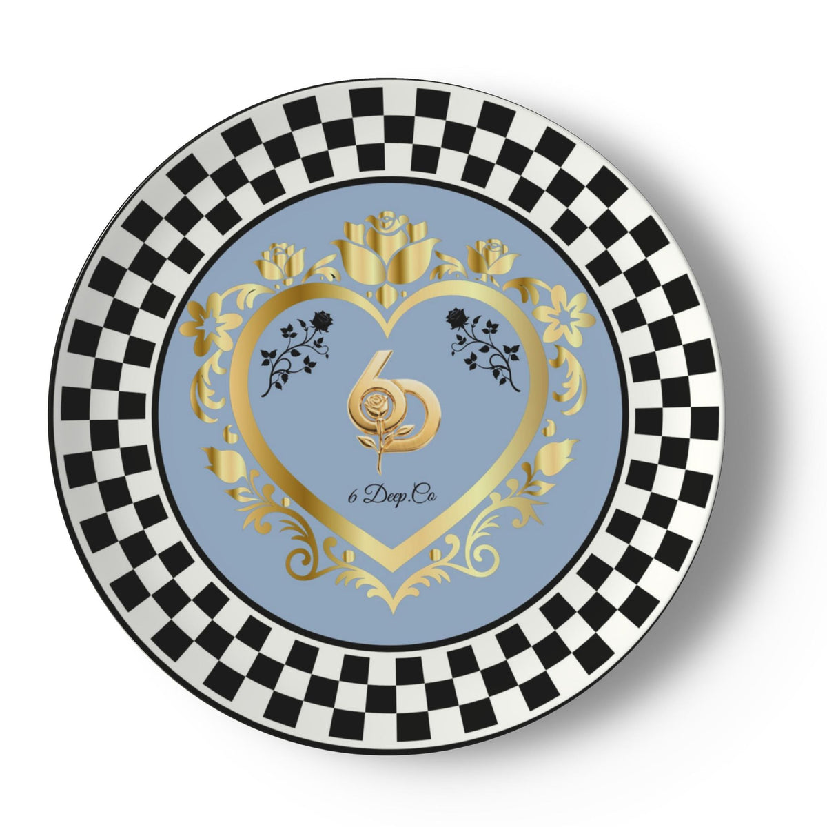 6 Deep Princess Collection – Sky Blue Bone China Plates