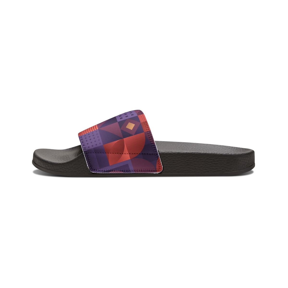 Women's Geometric Slide Sandals — Removable Strap Purple Red Abstract (Shop the Look)