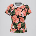 Women's Floral Hibiscus Tee. (Available in two fabric weights: an airy 4 oz lightweight knit and a sturdy 6 oz heavyweight cotton).