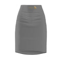 Slate Gray High-Waist Pencil Skirt