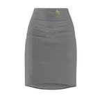 Slate Gray High-Waist Pencil Skirt