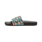 Women’s Slide Sandals — Colorful Geometric Removable-Strap