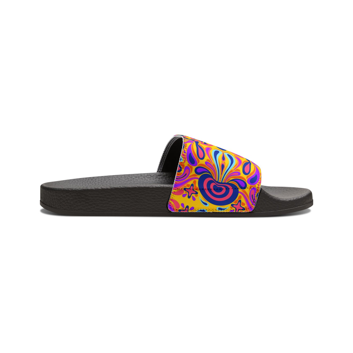 Psychedelic Flower Slide Sandals — Women's Removable-Strap Pool Slides