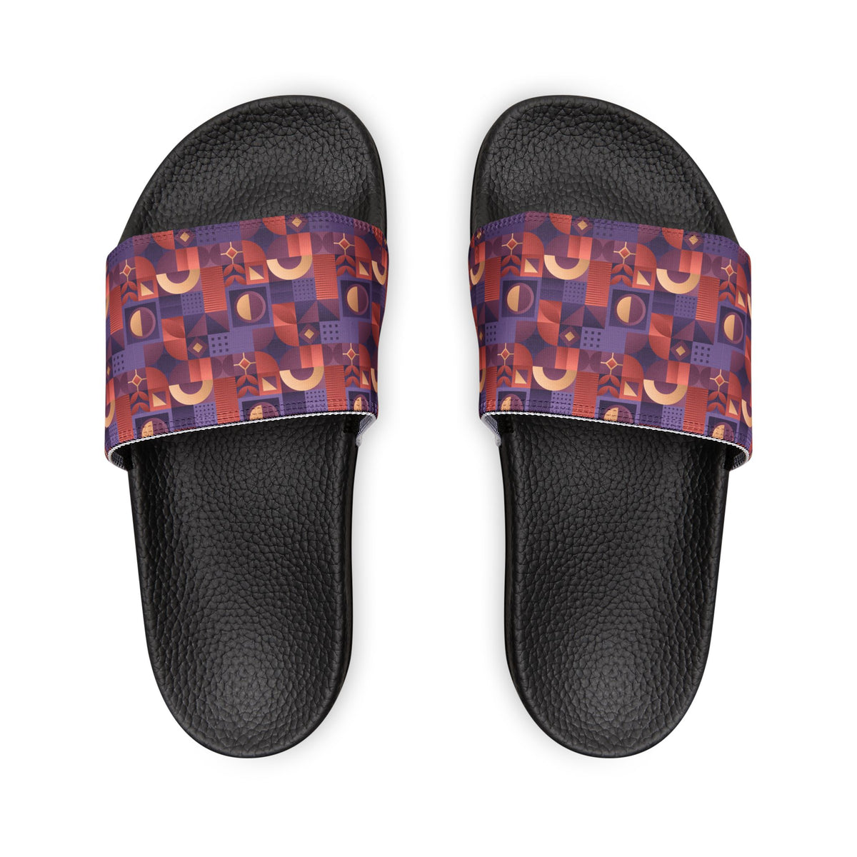 Women's Slide Sandals — Retro Geometric Removable-Strap Slides