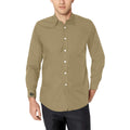 Men's Terracotta Accent Long Sleeve Button-Down Shirt