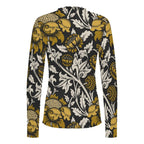 Gilded Flora Sheer Mock Neck Top