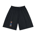Men’s Black Athletic Shorts with Small Teddy Bear Graphic