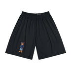 Men’s Black Athletic Shorts with Small Teddy Bear Graphic