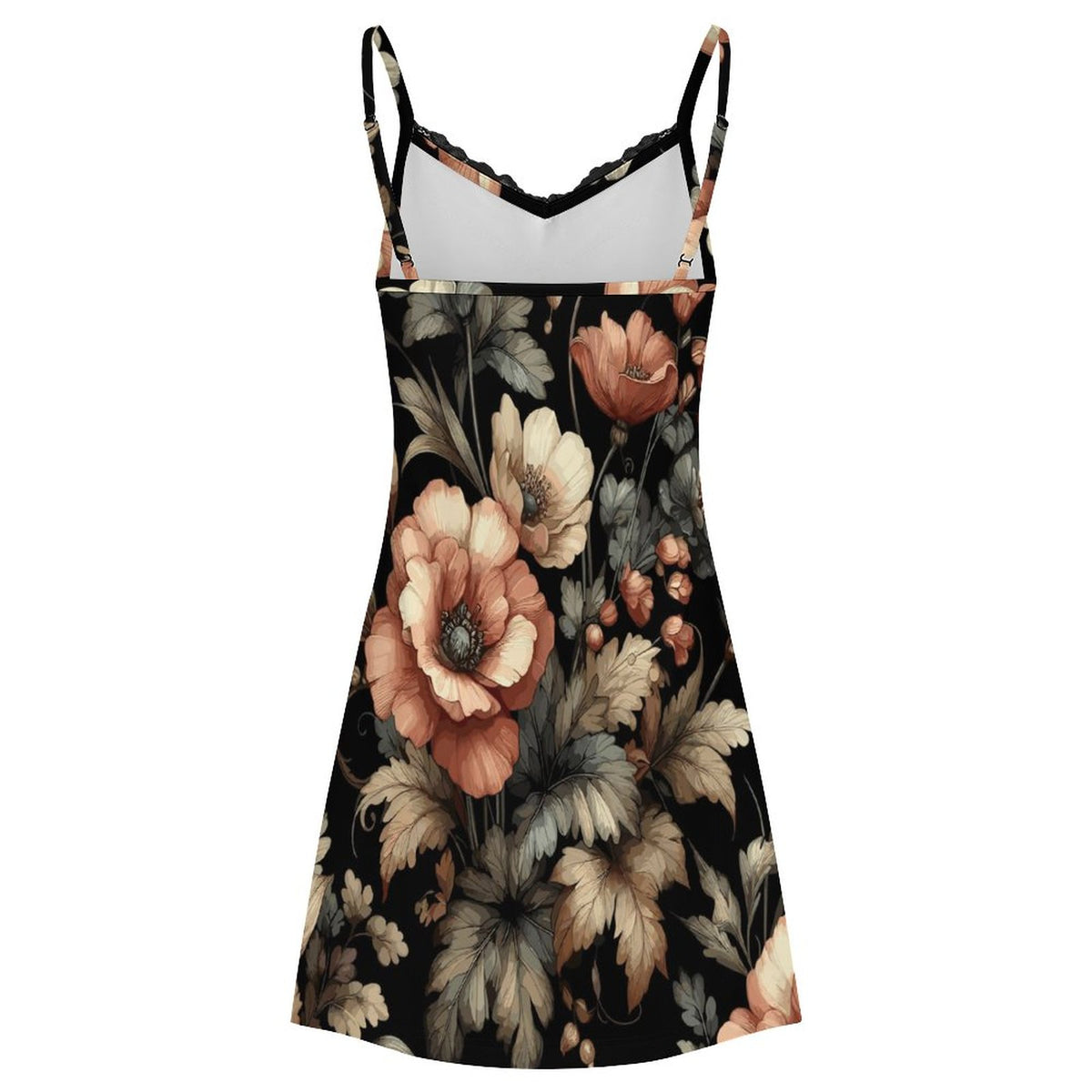 Midnight Blossom Lace Camisole Pajama Dress