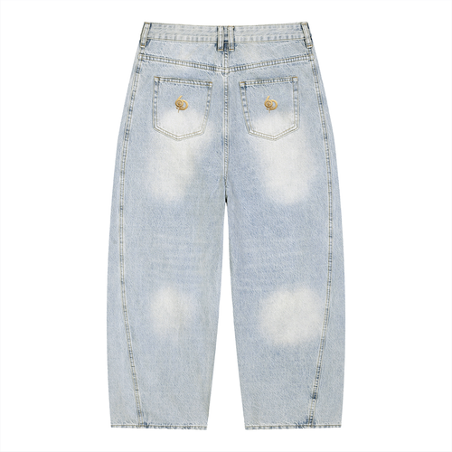 6 DEEP Men's Vintage Wash Sun fade Barrel Leg Jeans.