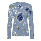 Frosted Botanical Sheer Mock Neck Top