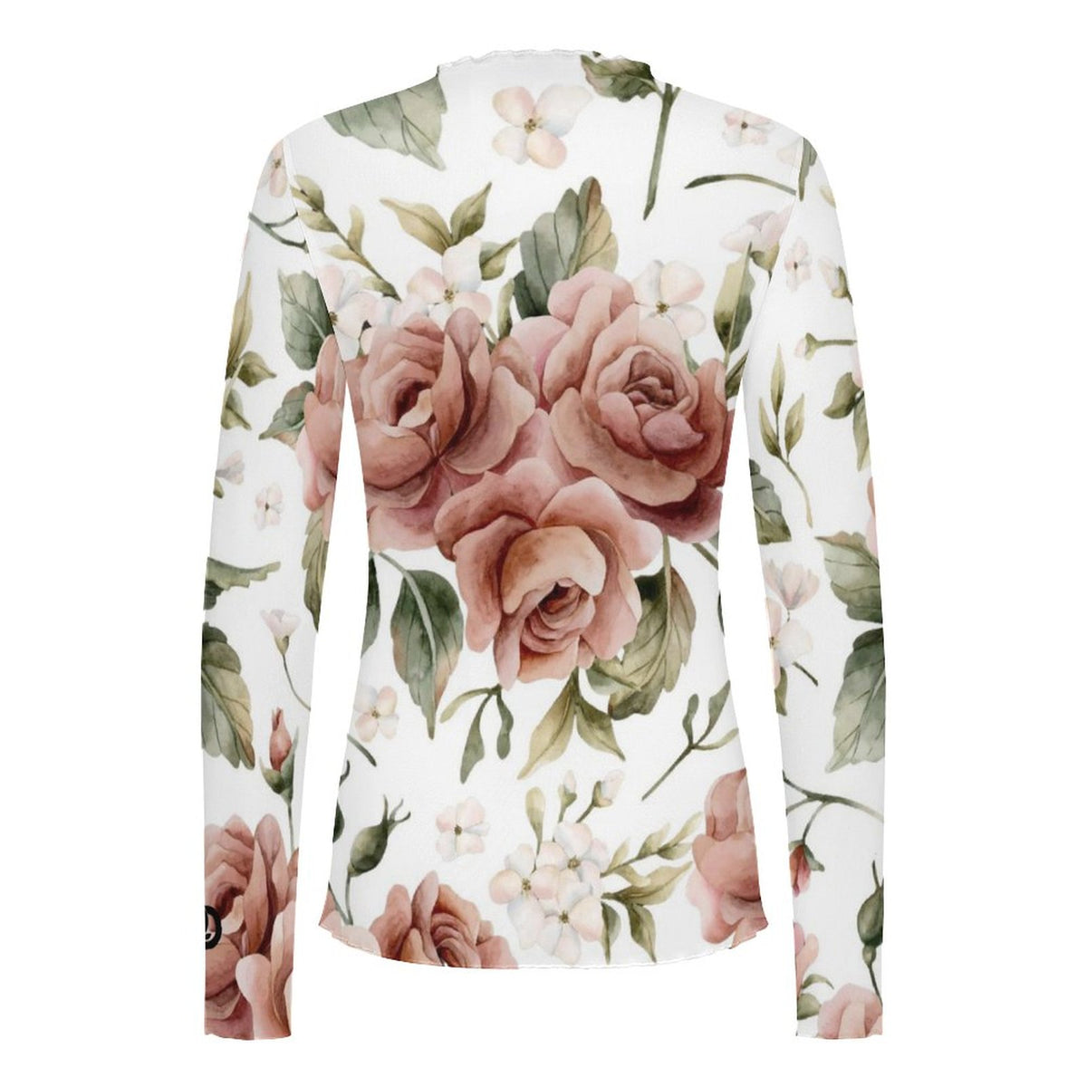 Rosé Sheer Mock Neck Top