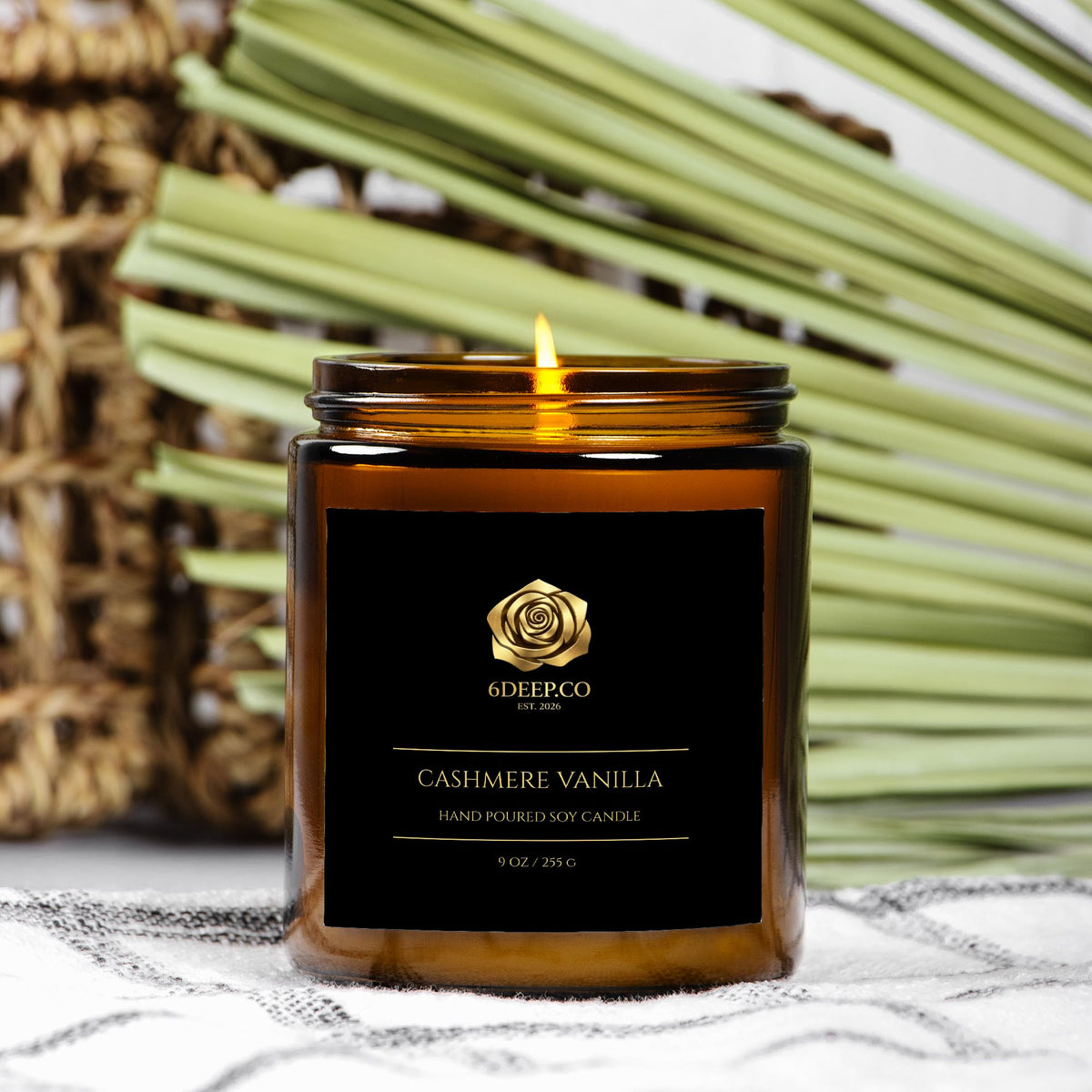 Cashmere Vanilla Candle Amber Jar 9oz