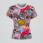 Women's Graffiti Tee "Up Town NYC" Urban Street Art Design. ( Available in two fabric weights: an airy 4 oz lightweight knit and a sturdy 6 oz heavyweight cotton).