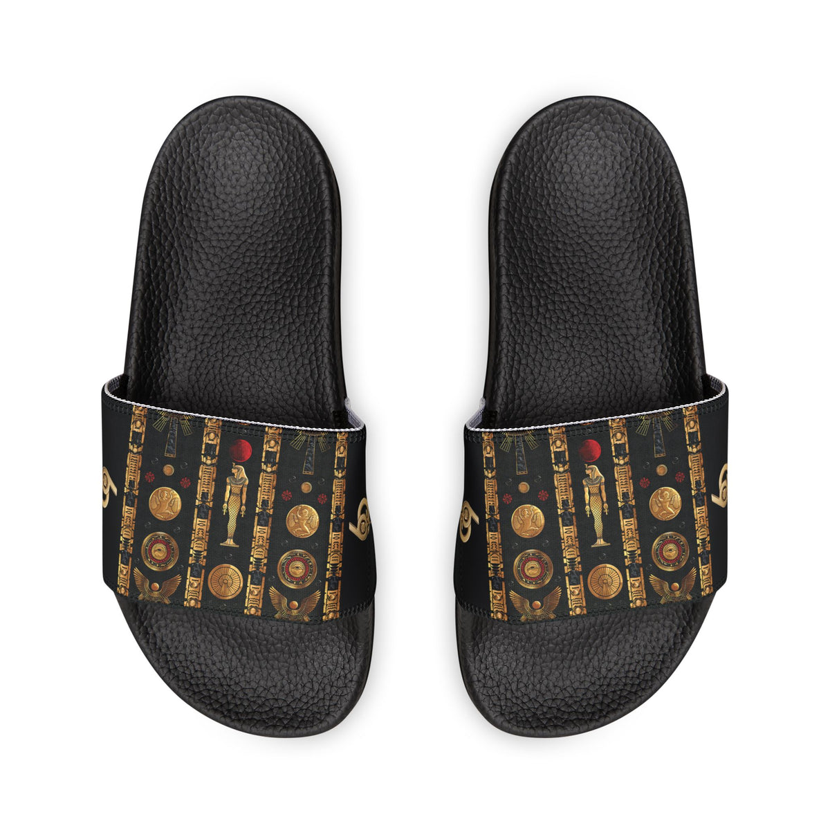 Limited Edition Egyptian Goddess Pattern Slide Sandals — Women's Removable-Strap Beach Slides