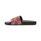 Women's Slide Sandals — Colorful Psychedelic Floral Strap