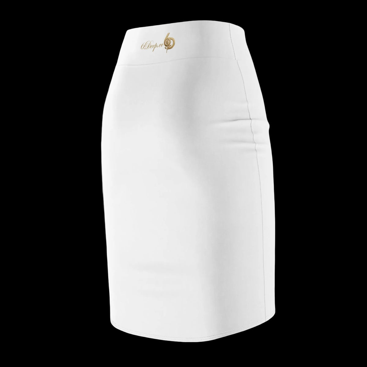 Crisp White High-Waist Pencil Skirt