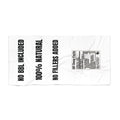 Beach Towel — “100% Natural / No Fillers / No BBL Included” Funny Nutrition Label Design