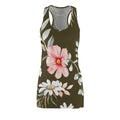 Floral Racerback Dress — Pink, White & Olive Blooms (Shop the Look) "Slides sold separately"