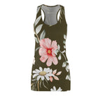 Floral Racerback Dress — Pink, White & Olive Blooms (Shop the Look) "Slides sold separately"