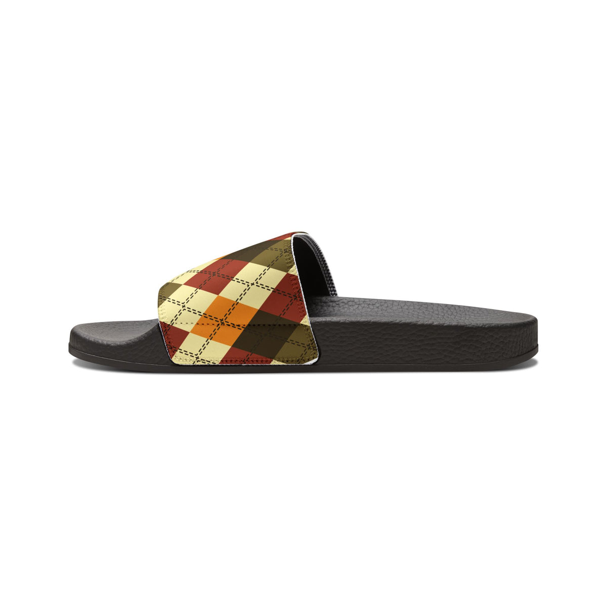 Men's Plaid Slide Sandals — Removable Strap (Matching the Men's Fitted Embroidered Jogger &amp; Top)