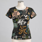 Women's Brooklyn Vibe Graffiti Tee. ( Available in two fabric weights: an airy 4 oz lightweight knit and a sturdy 6 oz heavyweight cotton).