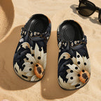 6Deep Sunflower High-Heeled Clogs