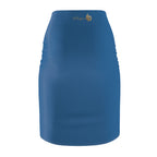 Indigo Blue High Waist Pencil Skirt