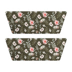 Women's Olive Floral Slide Sandals —Removable-Strap