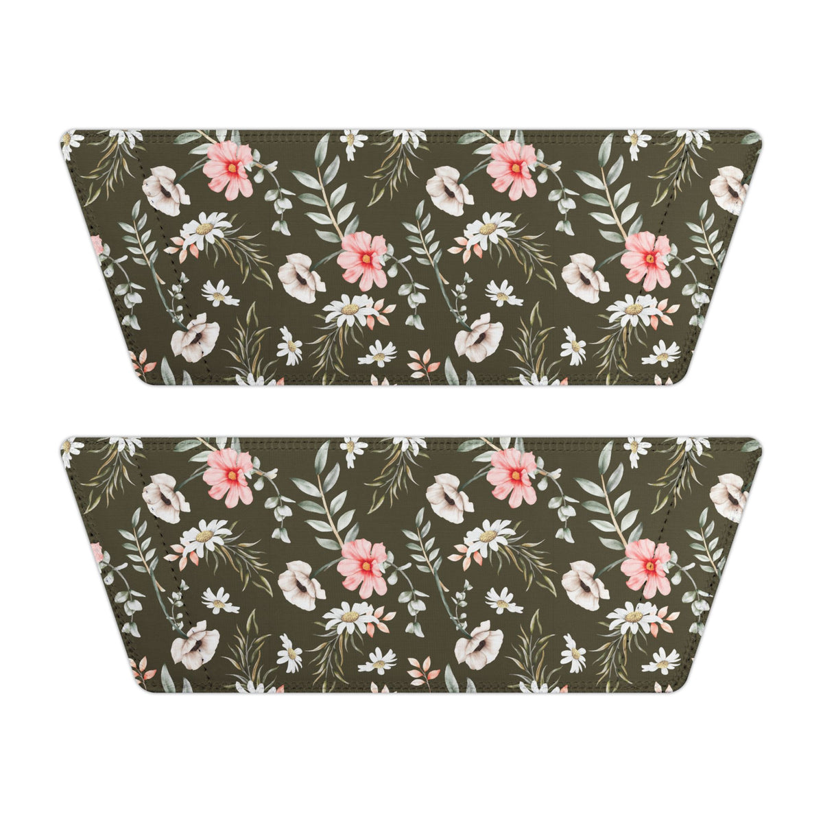 Women's Olive Floral Slide Sandals —Removable-Strap