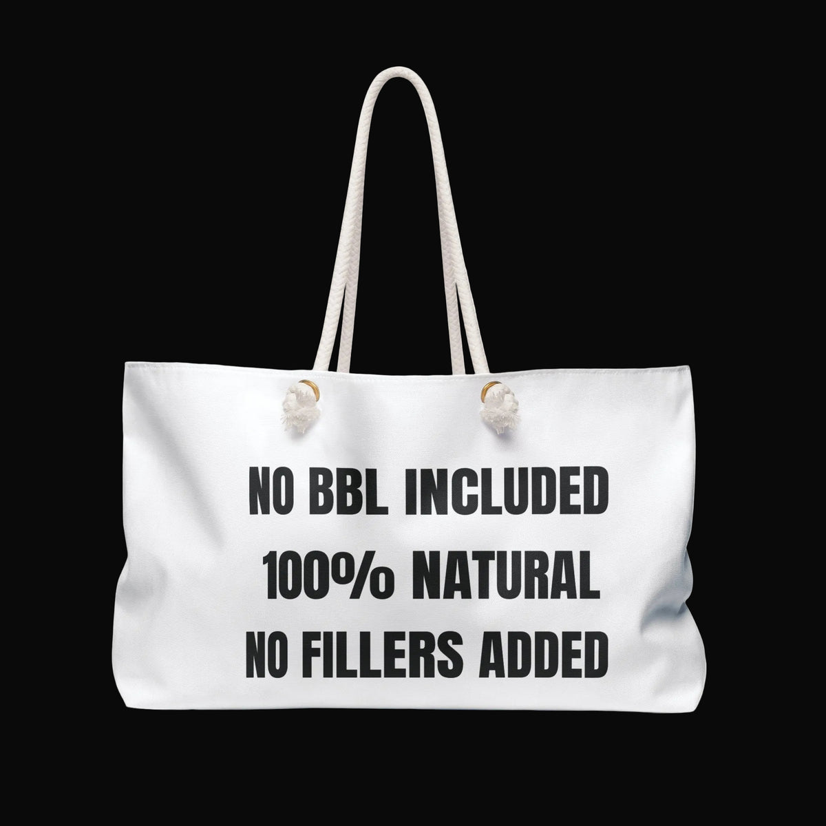 The Blueprint Weekender Bag — "No BBL Included • 100% Natural • No Fillers"