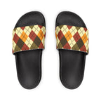 Men's Plaid Slide Sandals — Removable Strap (Matching the Men's Fitted Embroidered Jogger &amp; Top)