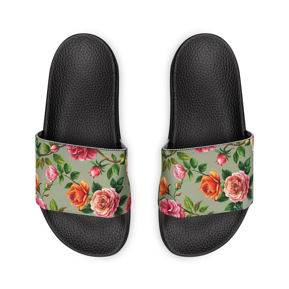 Floral Rose Slide Sandals — Women's Removable-Strap Pool Slides