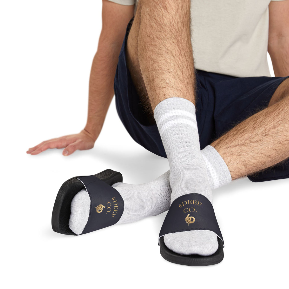 6 Deep Royal King Men's  Comfort Slides Removable-Strap