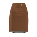 Warm Caramel High-Waist Pencil Skirt