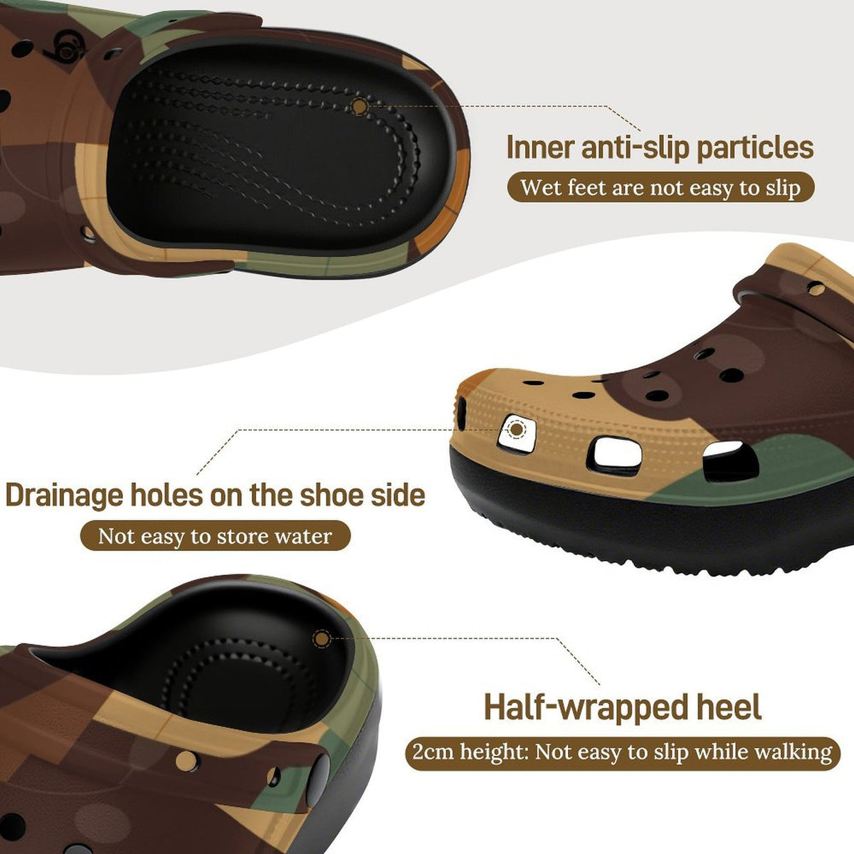 6Deep Urban Camo High-Heeled Clogs