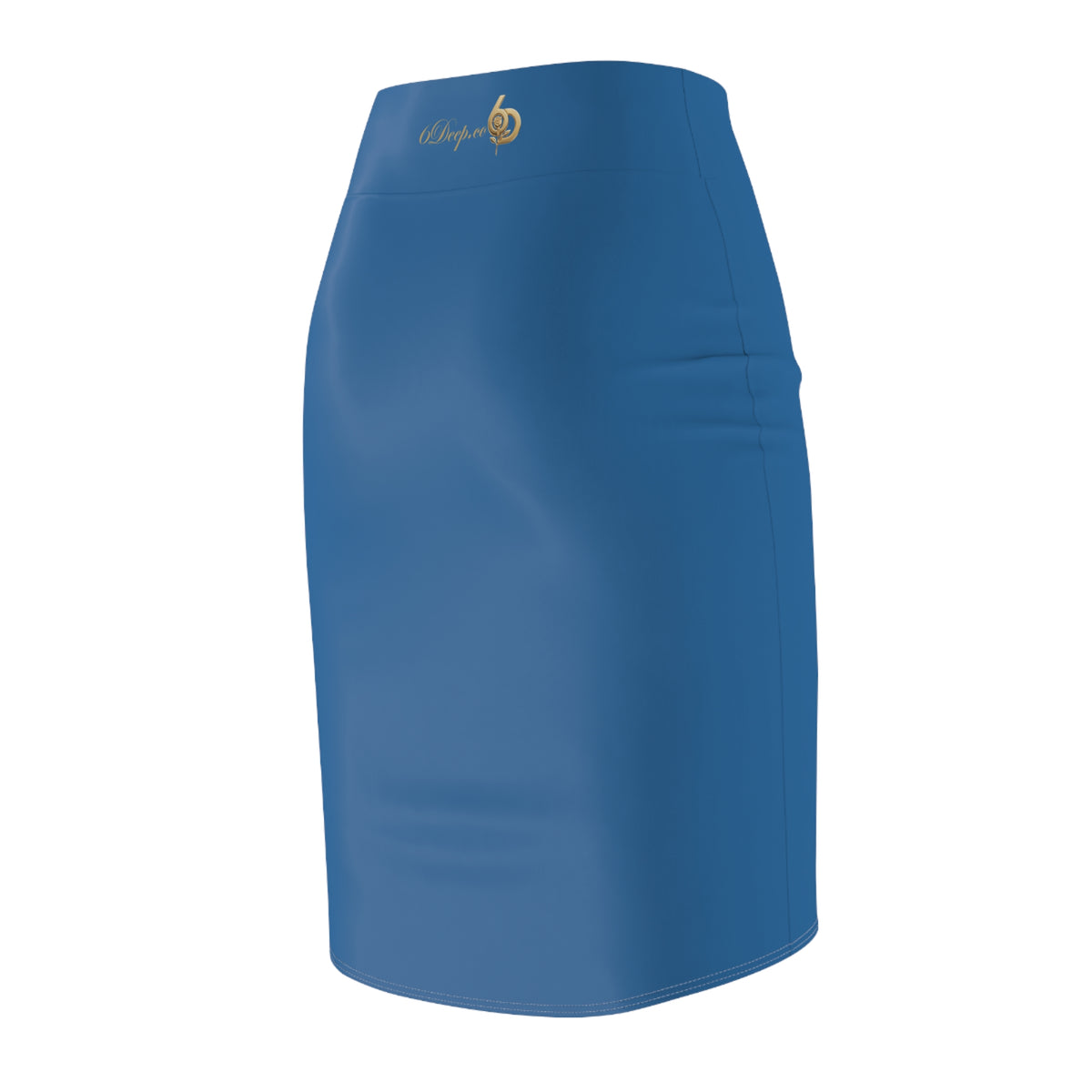 Indigo Blue High Waist Pencil Skirt