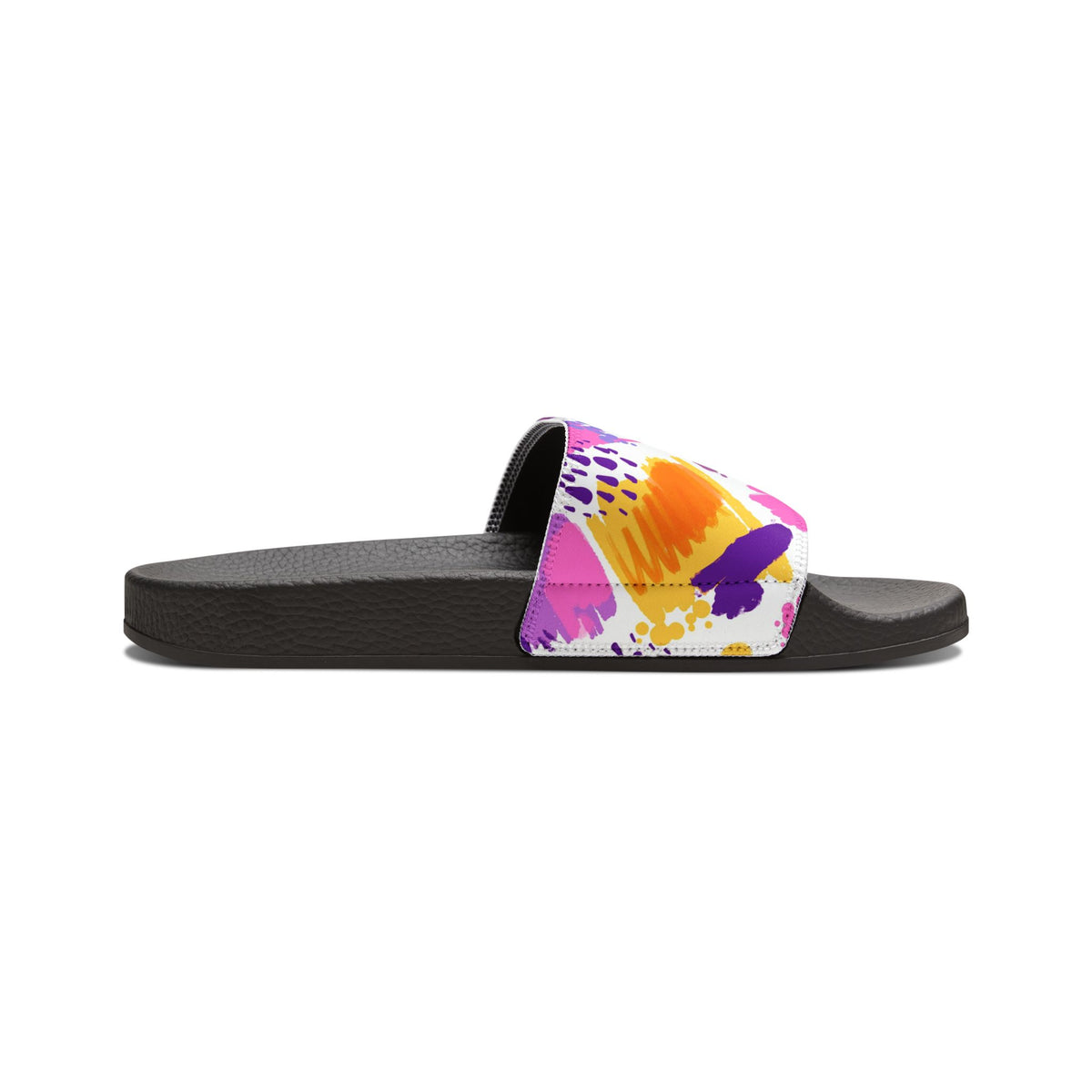 Women's Abstract Pastel Brushstroke Slide Sandals - Removable Strap