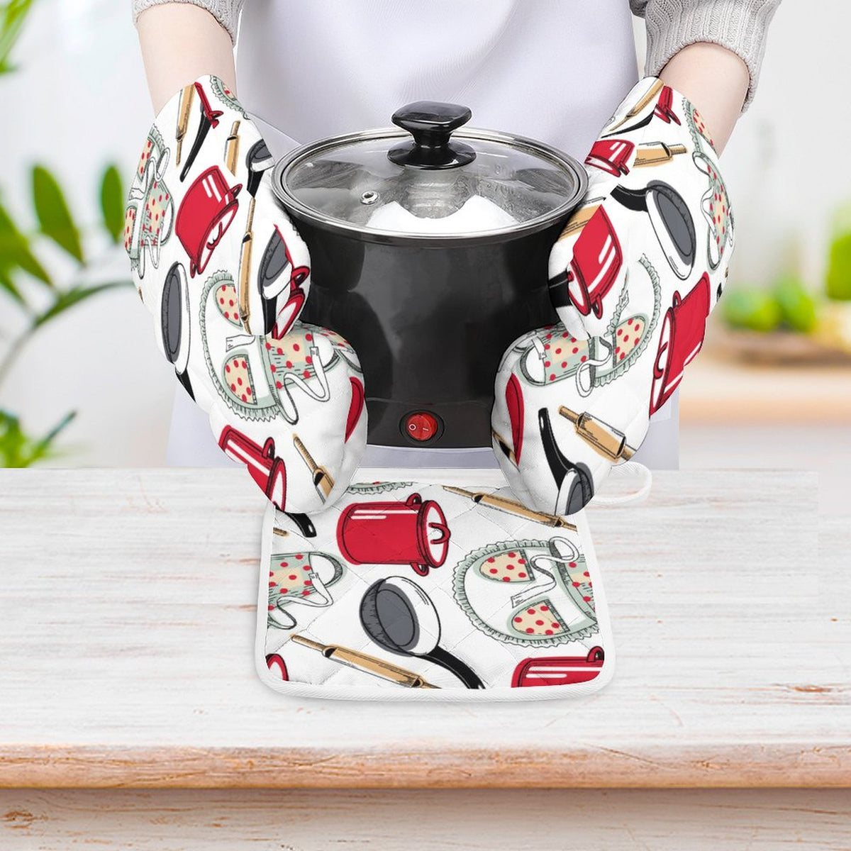 Oven Mitt & Pad Kitchen Set of 3