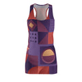 Retro Racerback Dress — Purple & Coral Abstract (Shop the Look) "Slides sold separately"