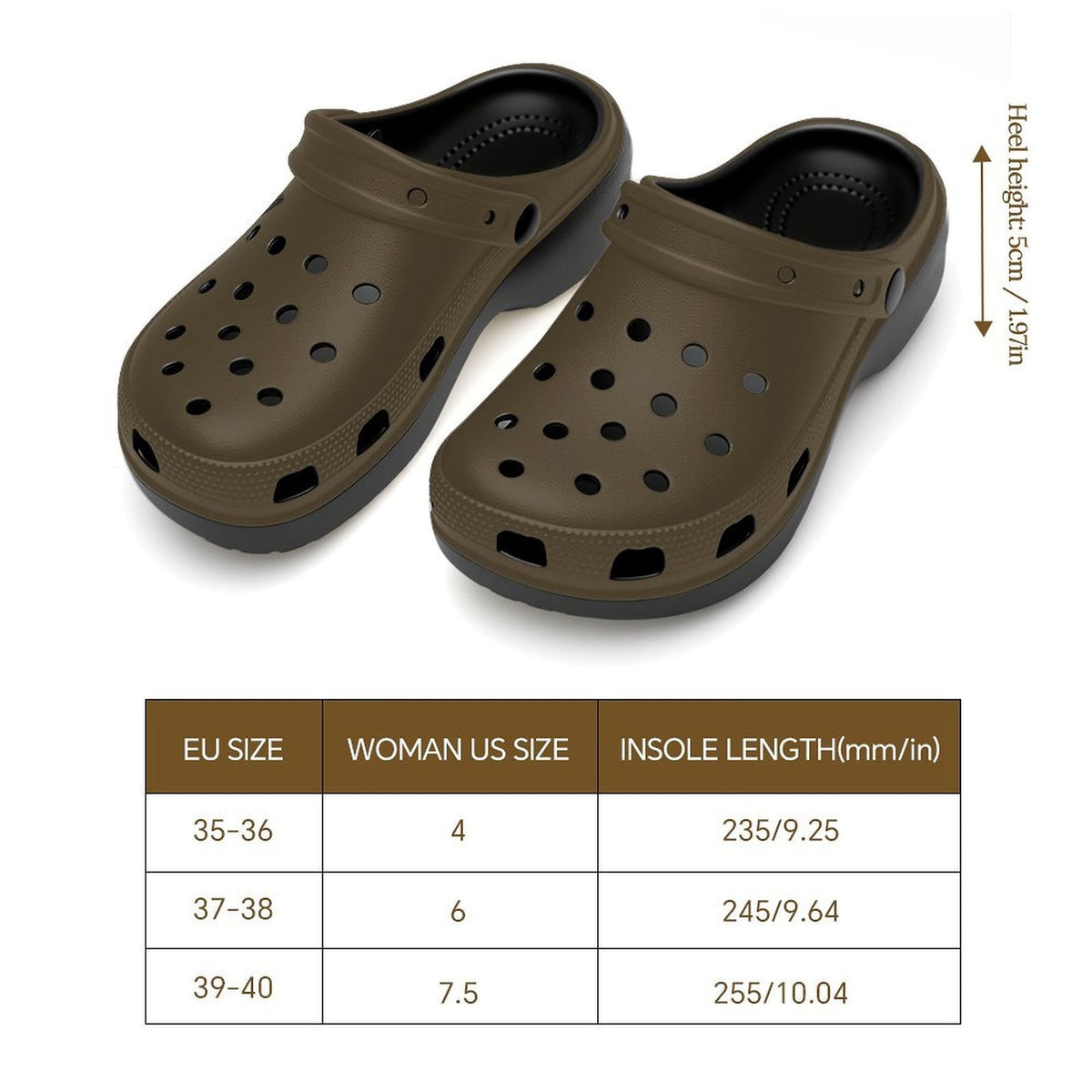 6Deep Army Green High-Heeled Clogs