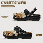 6Deep Sunflower High-Heeled Clogs