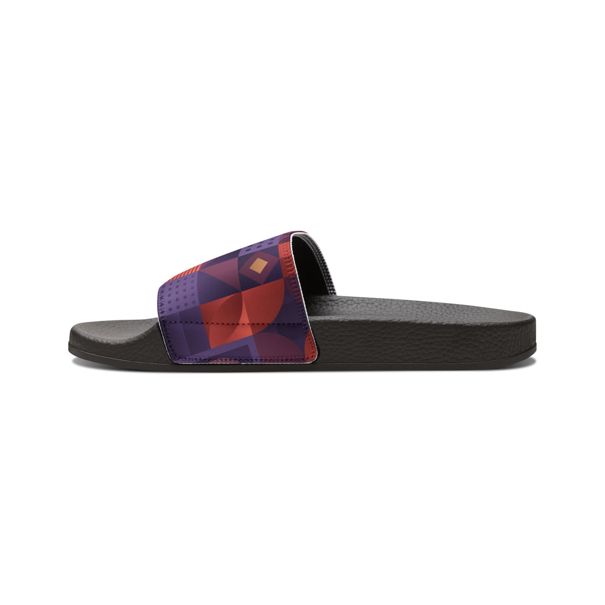 Women's Geometric Slide Sandals — Removable Strap Purple Red Abstract (Shop the Look)